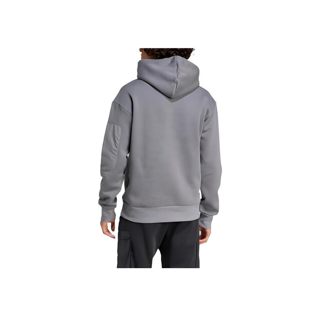 Adidas Casual Drawstring Hooded Light Sports Sweatshirt Men Sweatshirts Gray IY1518