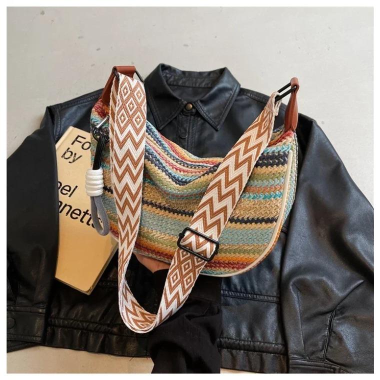 Rainbow Style Armball Bag New Fashion Feminine Small Bag Fresh Design Large Capacity Shoulder Crossbody Daily Commute