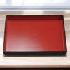 30cm Square Wood Grain Tray In Vermilion and Lacquerware Made In Japan J-kitchens (Tray) Black, Non-Slip, (ABS Resin),