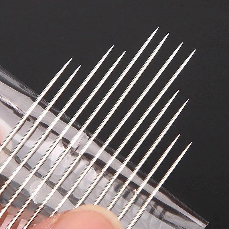 12/24Pcs Blind Sewing Needles Elderly Big Hole Stainless Steel Needle for Sewing Household DIY Jewerly Beading Threading Needles