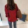 Women Polka Dot Printed Chiffon Blouse Long Sleeves Tops