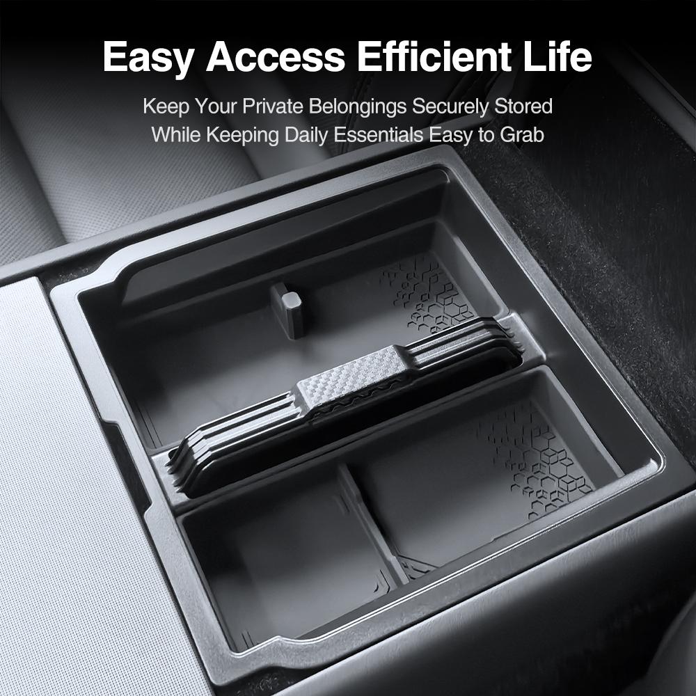 Heenvn For Tesla Model Y Launch Juniper Model Y L 2025 2026 Center Console Armrest Double-layer Storage Box ABS Car Organizer