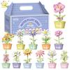 MOC Blume Sukkulente Topfpflanze Modellbaustein DIY Ewiger Strauß Zuhause Schreibtisch Pflanzen Dekoration Ziegel Mädchen Geschenk Kinderspielzeug