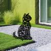 2D Iron Garden Art Metal Flower Cat Stake Outdoor Patio Lawn Decor Christmas Gift for Cat Lovers