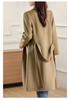 2025 Winter Women's Korean Style Mid-Length Belted Woolen Cashmere Coat