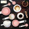 XGiGiX 8-Piece Pink Measuring Cup and Measuring Spoon Set with Stainless Steel Handles, Cute Pink Cups, and 2 Kitchen Tool Hooks