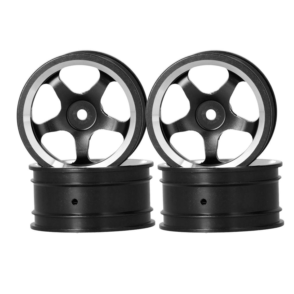 4pcs RC Aluminium Alloy Wheel Rim Hubs for MN86 1 12 RC Crawler Upgrade AccessoriesBlack