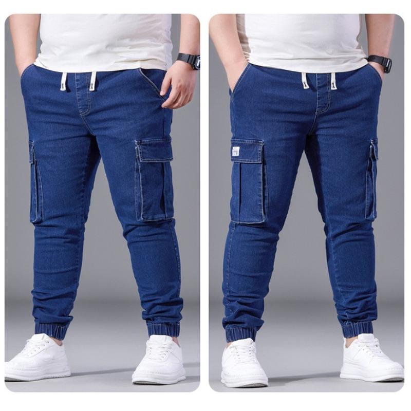 Men's Workwear-Style Denim Trousers: Slim-Fit, Skinny-Leg, Trendy Brand, Stretch Cuffed, Pocketed, Plus Size