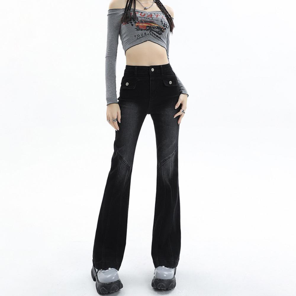 

Темпераментный стиль Хай-стрит, слегка укороченные джинсы, женские, весенне-осенние, новая модель с высокой посадкой, джинсы-клеш, тренд XL