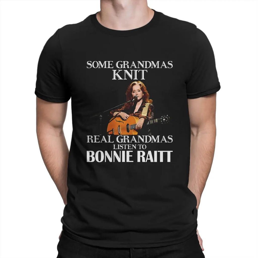 Zingend T-shirt voor Mannen Katoen Vintage T-shirt Ronde Hals Bonnie Raitt Zanger T-shirt Korte Mouw Kleding 4XL 5XL