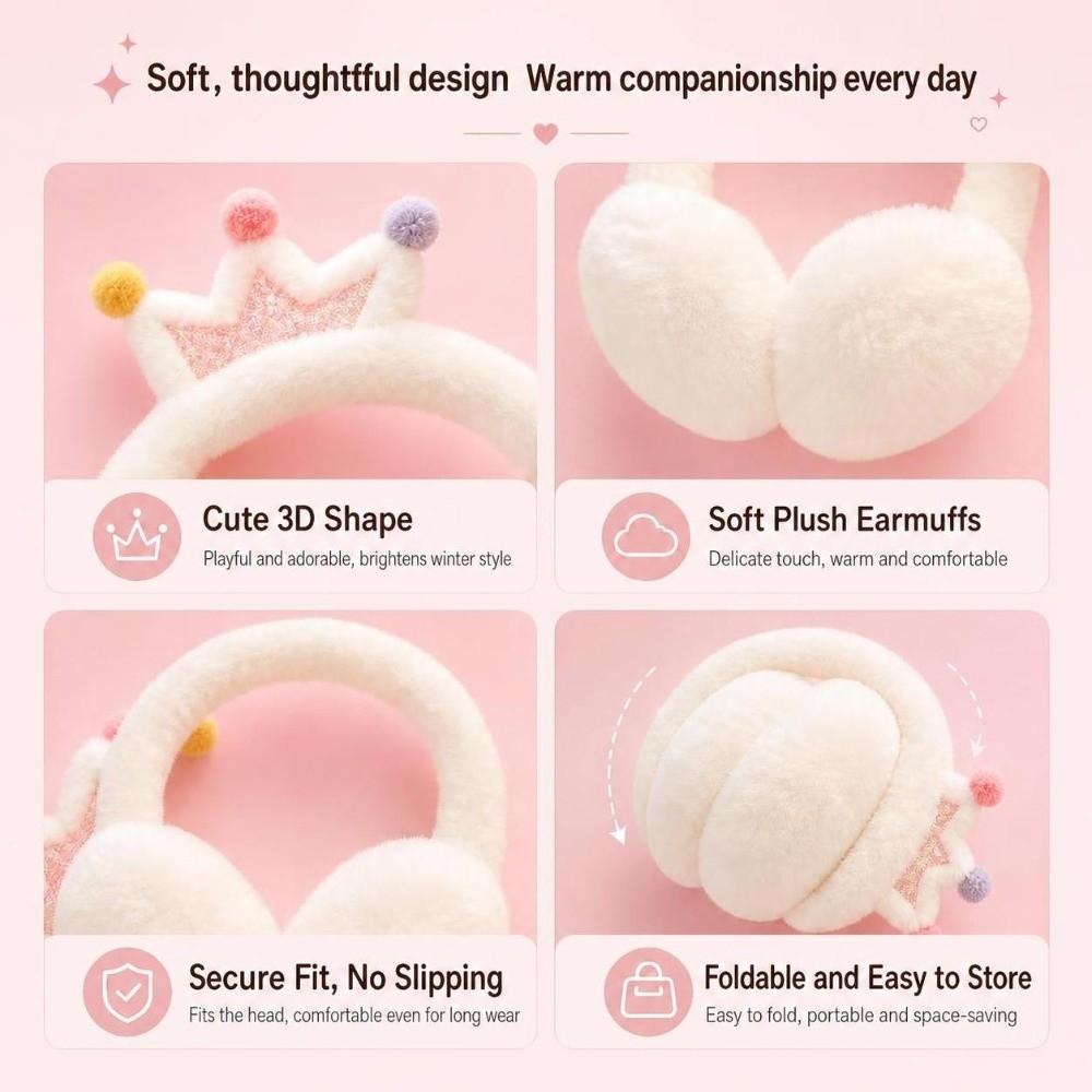 Windproof Plush Ear Muffs Soft Fluffy Ear Covers Cute Faux Fur Earmuffs  For Girls Kids
