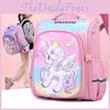 Kids Cartoon Double-shoulder Bag Lightweight And Spine-protective Pink And Purple