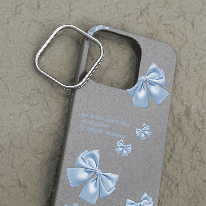 Plain Color Bowknot Patterned Phone Case for iPhone 16 Pro 15 14 Plus 13 12 Pro Max 11 Shockproof Leather Texture Soft Tpu Slim Matte Case Cover