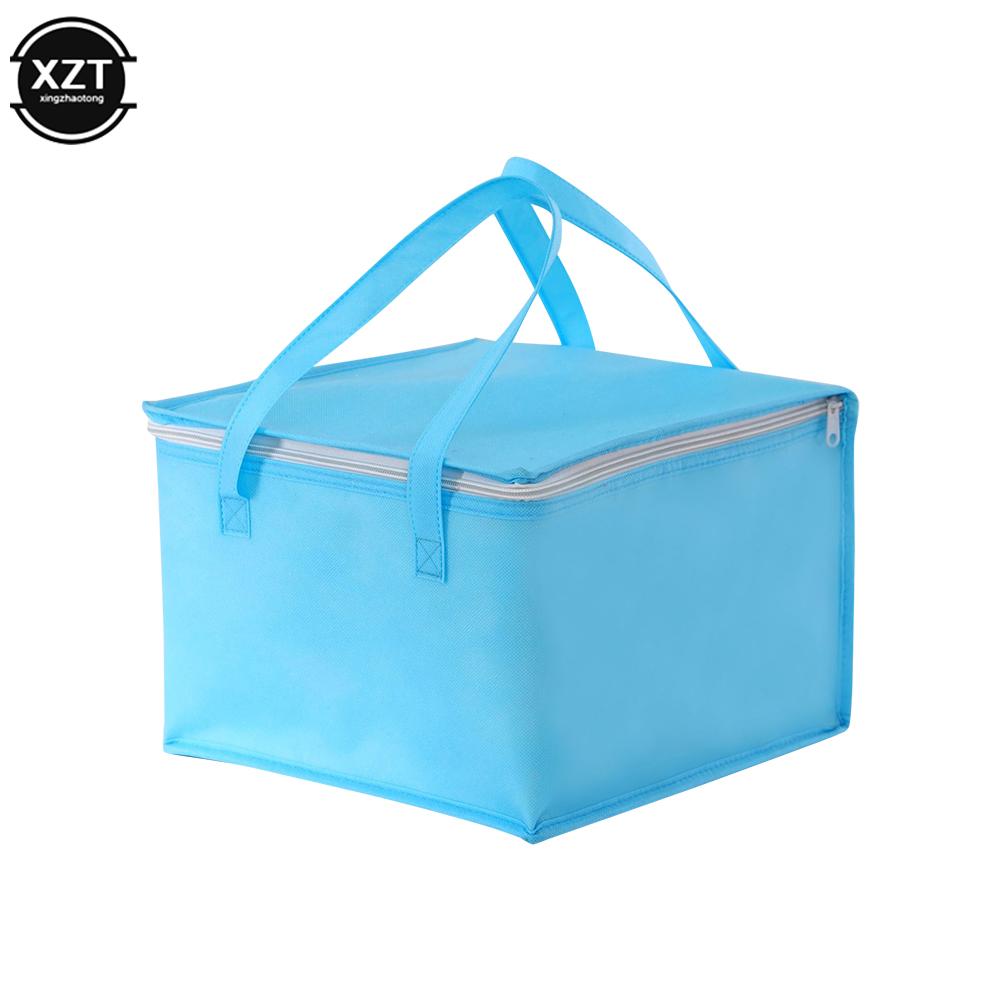 

New Insulated Thermal Cooler Bag Cool Lunch Foods Drink Boxes Drink Storage Big Square Chilled Bags Zip Picnic Tin Foil Food Bag 26cm26cm20 синій