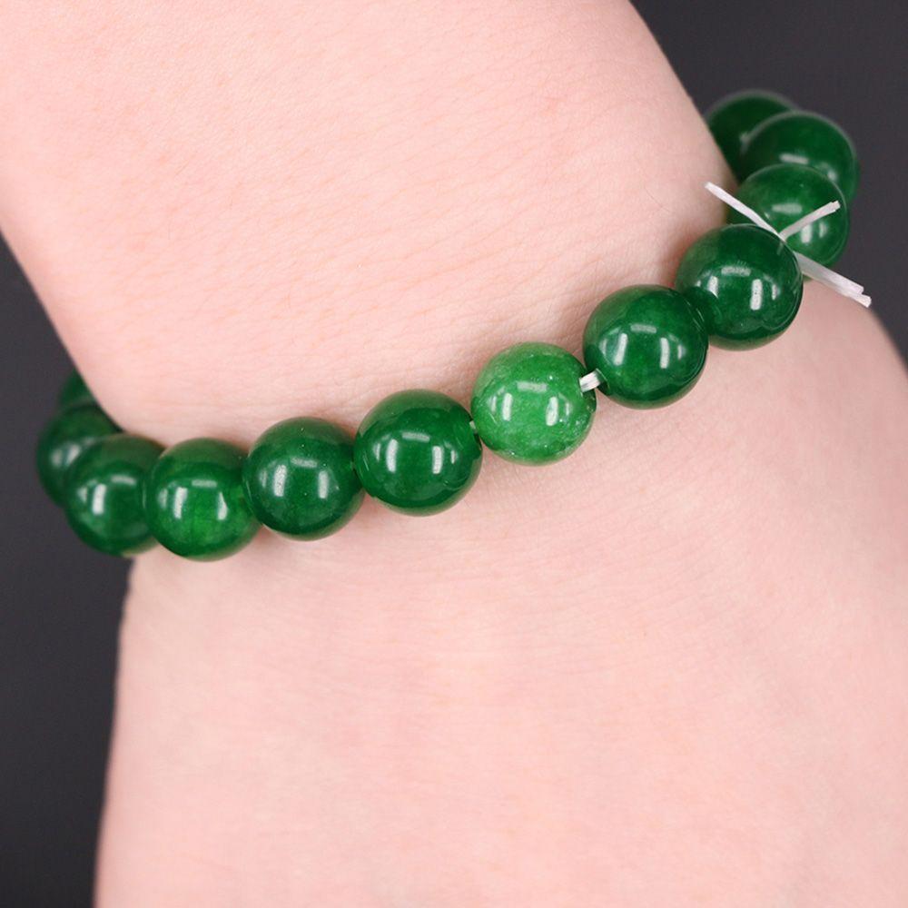

Handmade 10mm Beads Stretchy Dark Green Bracelet Bangle Gemstone зелёный