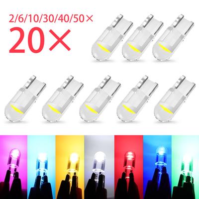 T10 LED W5W Canbus Glass COB 6000k Reading Dome Lamp Marker Wedge License Plate Light Bulb 168 194 192 DC 12V White Red