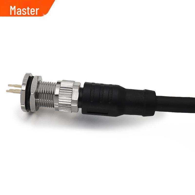 M12 Waterproof Aviation Plug Connector: 4/5/8 Core, 12-Pin, Injection Molded Male-Female Connection Sensor Cable