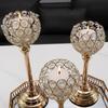Nordic Candlestick Ornaments, Golden Light Luxury Crystal Home Living Room Table Decoration, Romantic Feather Candlestick New Product