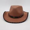 Tibetan Vacation Hemming Top Hat Men'S And Women'S Hat Cowboy Hat Simple Ethnic Style Jazz Hat