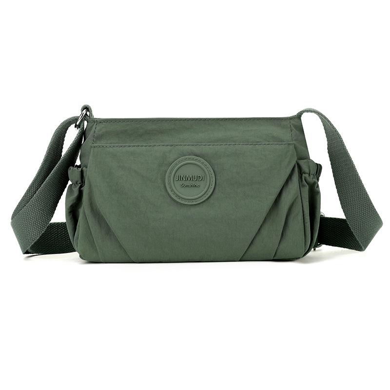 

Плиссированная женская сумка с несколькими отделениями, нейлоновая водонепроницаемая легкая сумка через плечо темно-зеленого