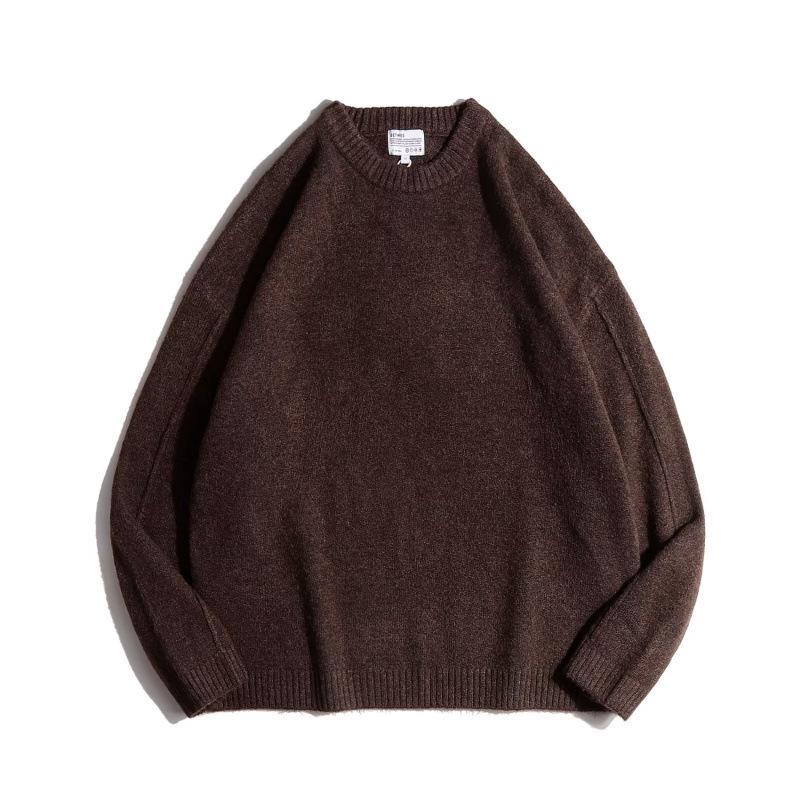 

Unisex Japanese Retro Knit Cardigan - Loose, Warm, Versatile Solid Color for Autumn/Winter 2XL коричневий