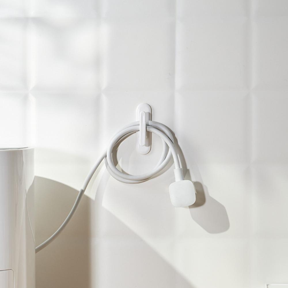 White Adhesive Hook Plastic Blind Cord Holders No Hole Punching Curtain Hooks  Office