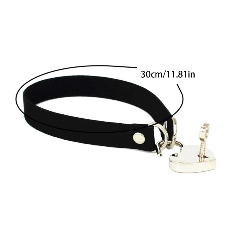 Punk Gothic Collar Necklace Heart Padlock Collar with Keys Punk Collar Necklace for Women Girl Cosplay Party