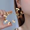 Large Metal Flower Large Hoop Earrings Gold-Plated High-End Atmosphere Fashionable Earrings Exaggerate The Sense Of Personality Design