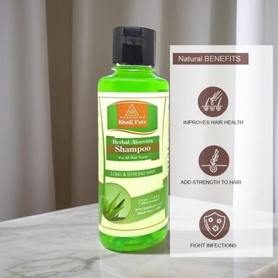 Khadi Pure Aloe Vera & Neem Aloe Vera Shampoo/Hair Cleanser, 210 Ml (Pack Of 4)