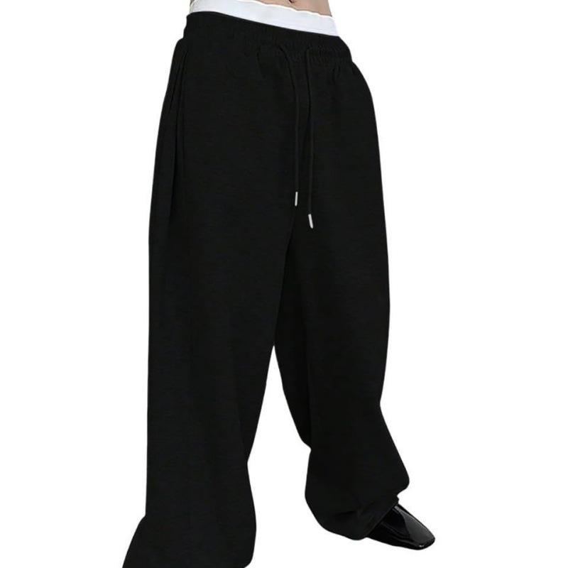 Men's Loose Fit Sweatpants with Drawstring Waist, Straight Wide Legs & Pockets Sportswear