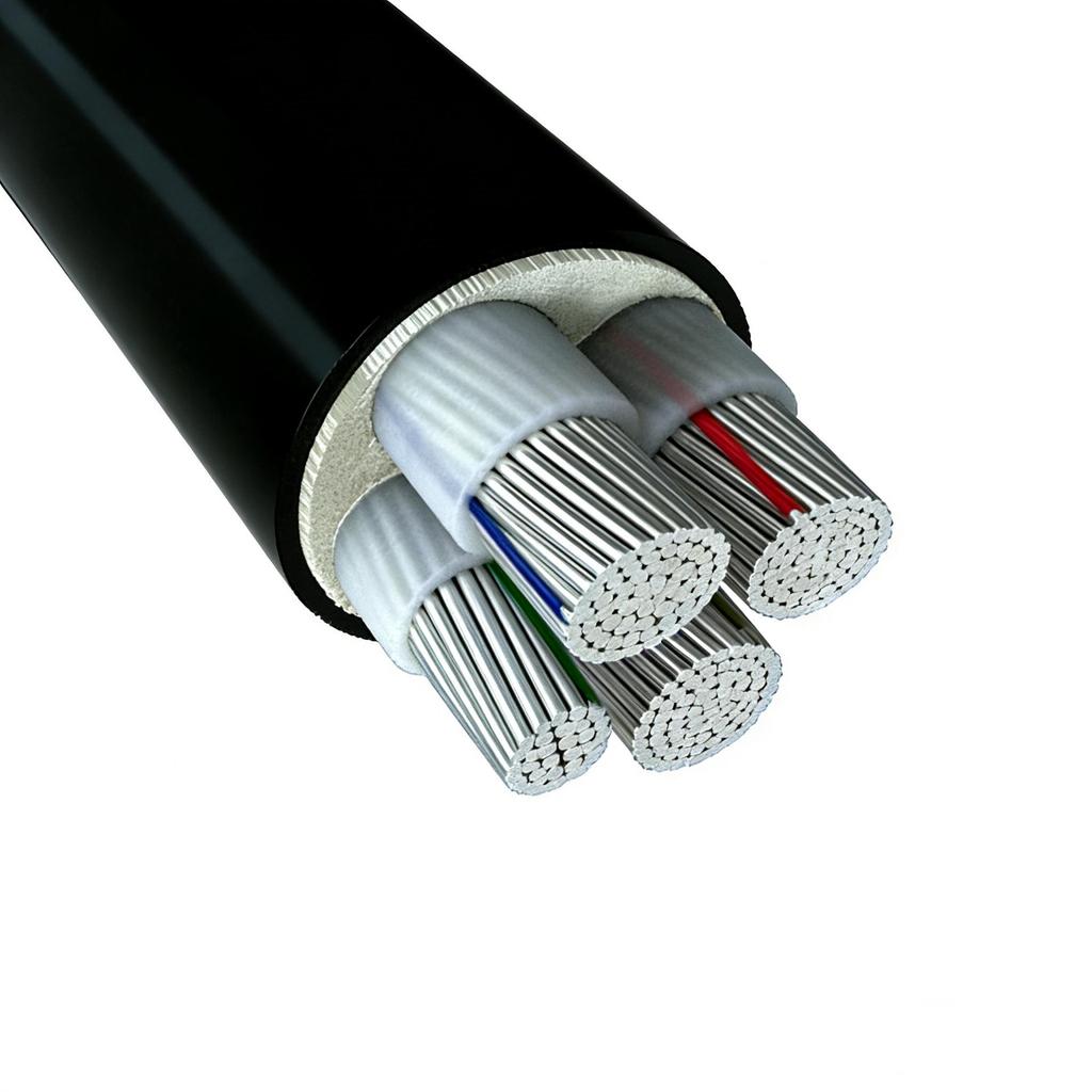 In-Stock ZR-YJLV Aluminum Electric Cable, Three-Phase 95mm², 3+2 Cores, National Standard.