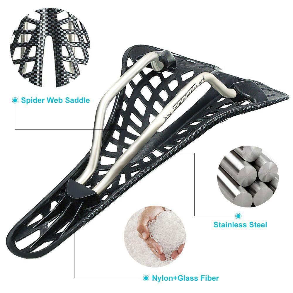 Bicycle Carbon Grain Breathable Saddle Mountain Bike Spider Cushion