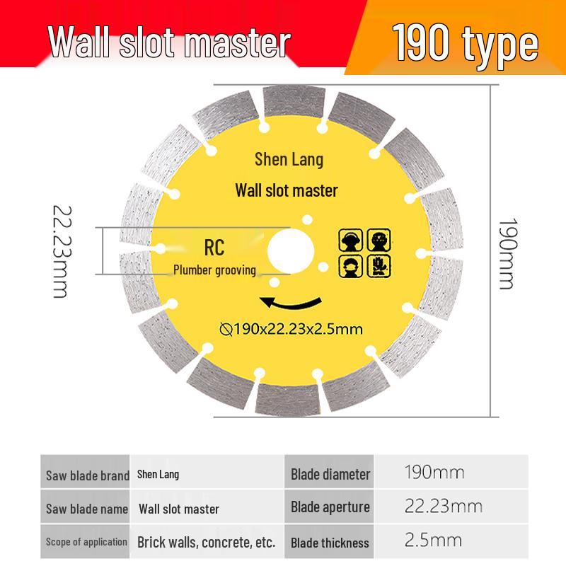 Grooving Cutting Blade Stone/Cement Dry Saw Blade for Walls 133/156/190/125/168
