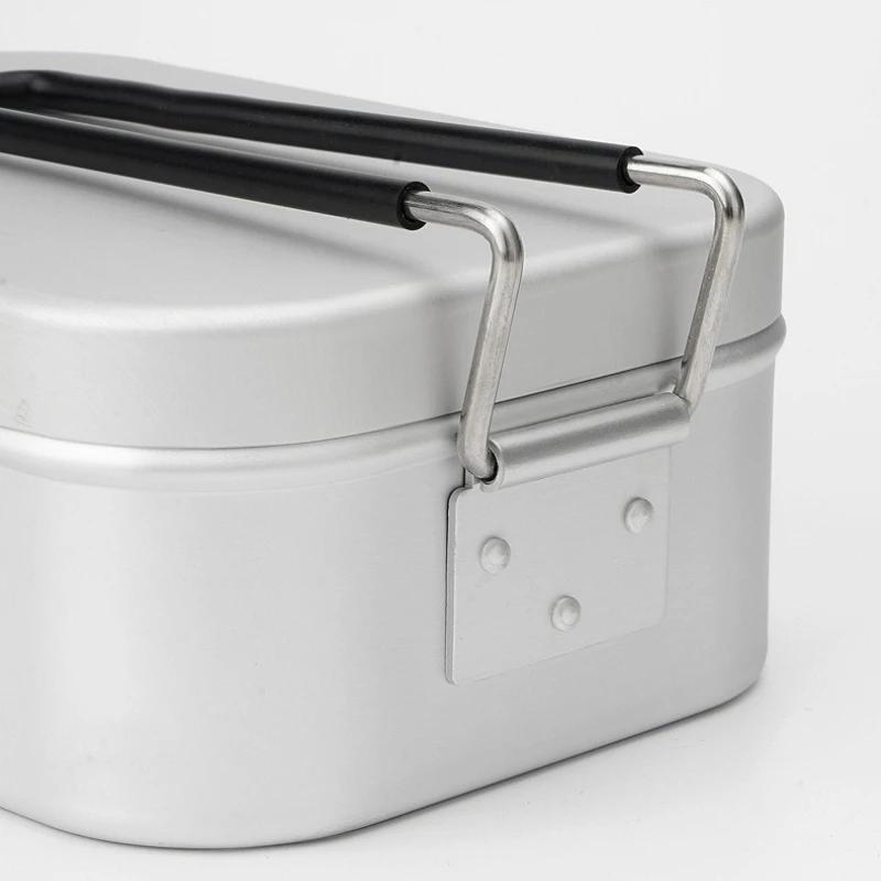 800/1400ML Aluminium Lunchboxen Reise Camping Geschirr Essgeschirr Outdoor Picknick Touristen Schüssel Geschirr Bento Wanderzubehör