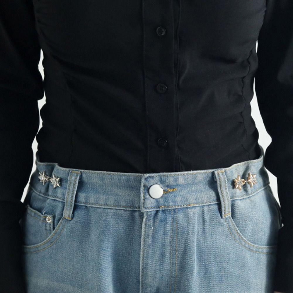 Kristall Jeans Passform Straffen Schnallen Knopfverschlüsse Jeansknöpfe für Weite Jeans Party