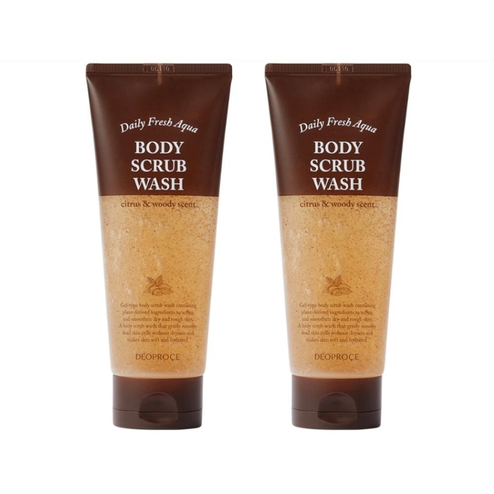 Deoproce Daily Fresh Aqua Body Scrub Wash 200g*1Pc/2Pcs