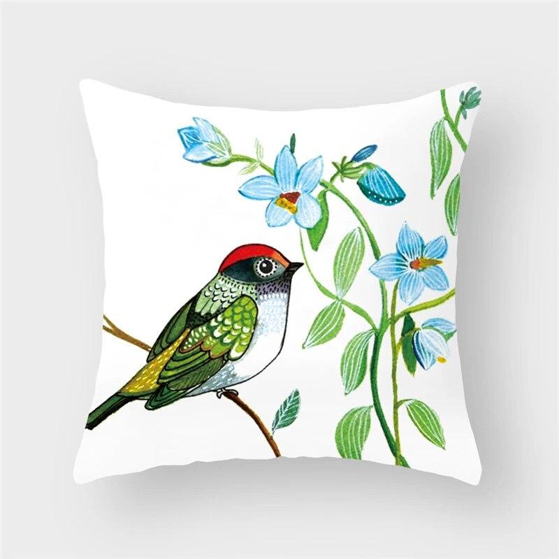 Bird Flower Animal Cushion Pillow Cover Sofa Decorative