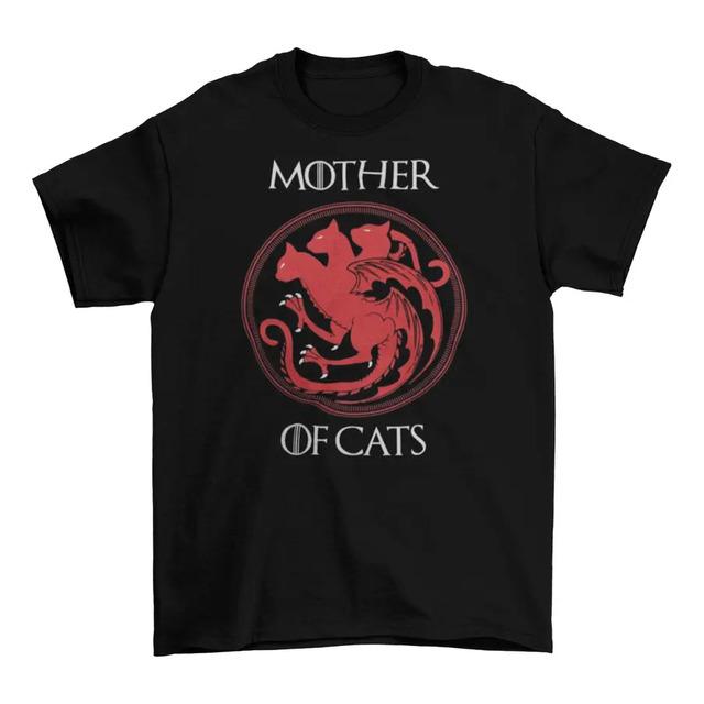 T-shirt with Dragon Print by Mother Of Cats XL