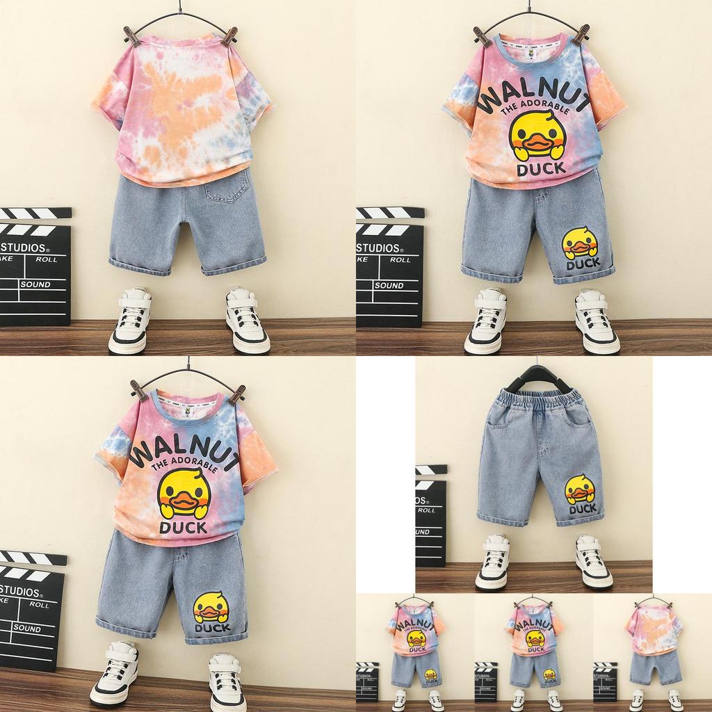 Trendy Little Yellow Duck Boys Summer Outfit Set For Stylish Kids Aged 3 To 8