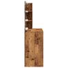 Makeup Table with LED Lights Rustic Wood Look 74.5 x 40 x 141 cm