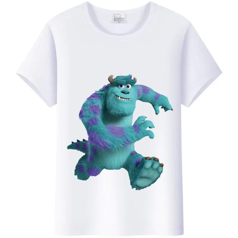 Kawaii Unisex Monsters, Inc. T-Shirt White TShirt Short Sleeve Tops James -P- Sullivan Funny Mr.Q Graphic Tees