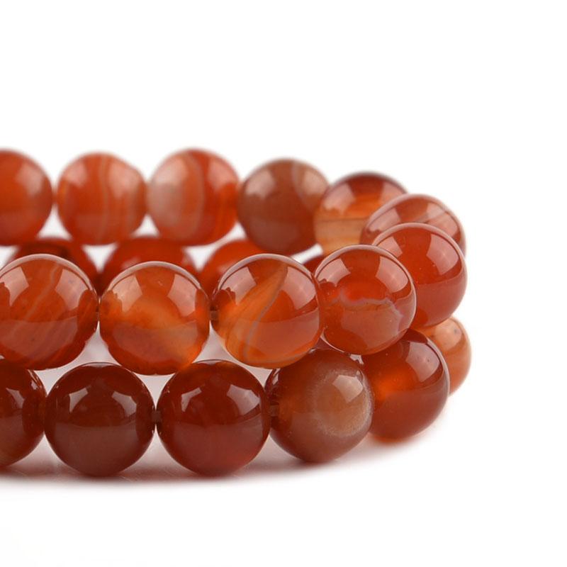 4 6 8 10 12mm Natural Red Striped Agate Beads Round Loose Stone Beads For Jewelry Making DIY Crafts Bracelets Necklace Supplies