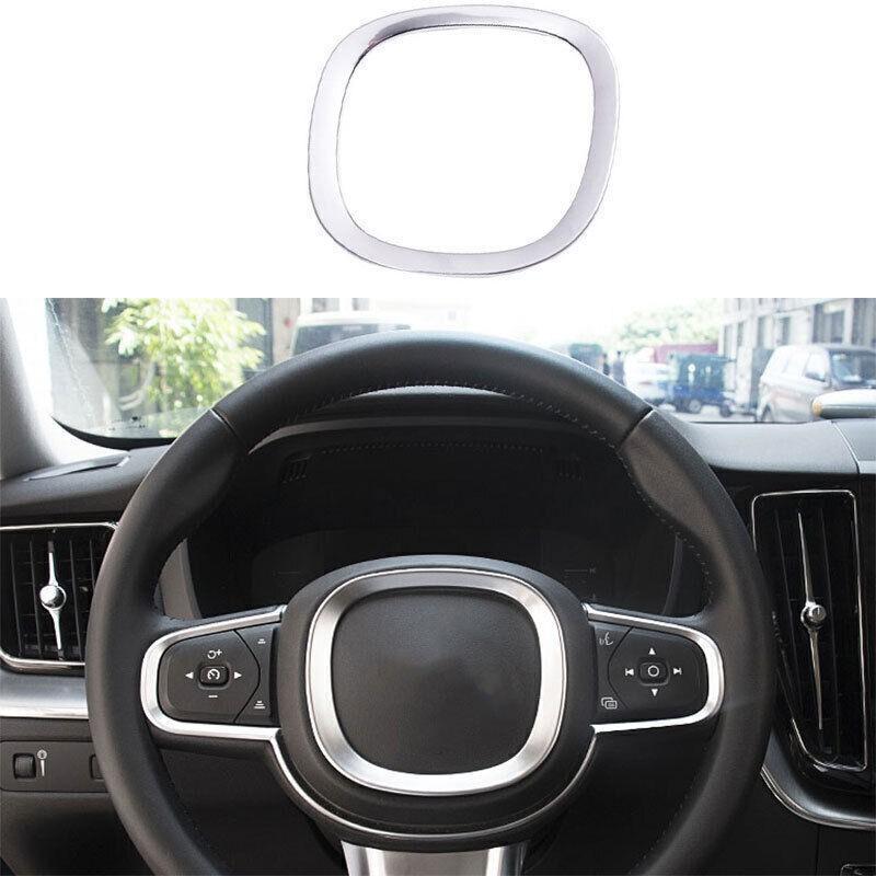 Matte Silver Steering Wheel Sheet Ring Trim Fit For Volvo XC90 2016-2023 1PCS