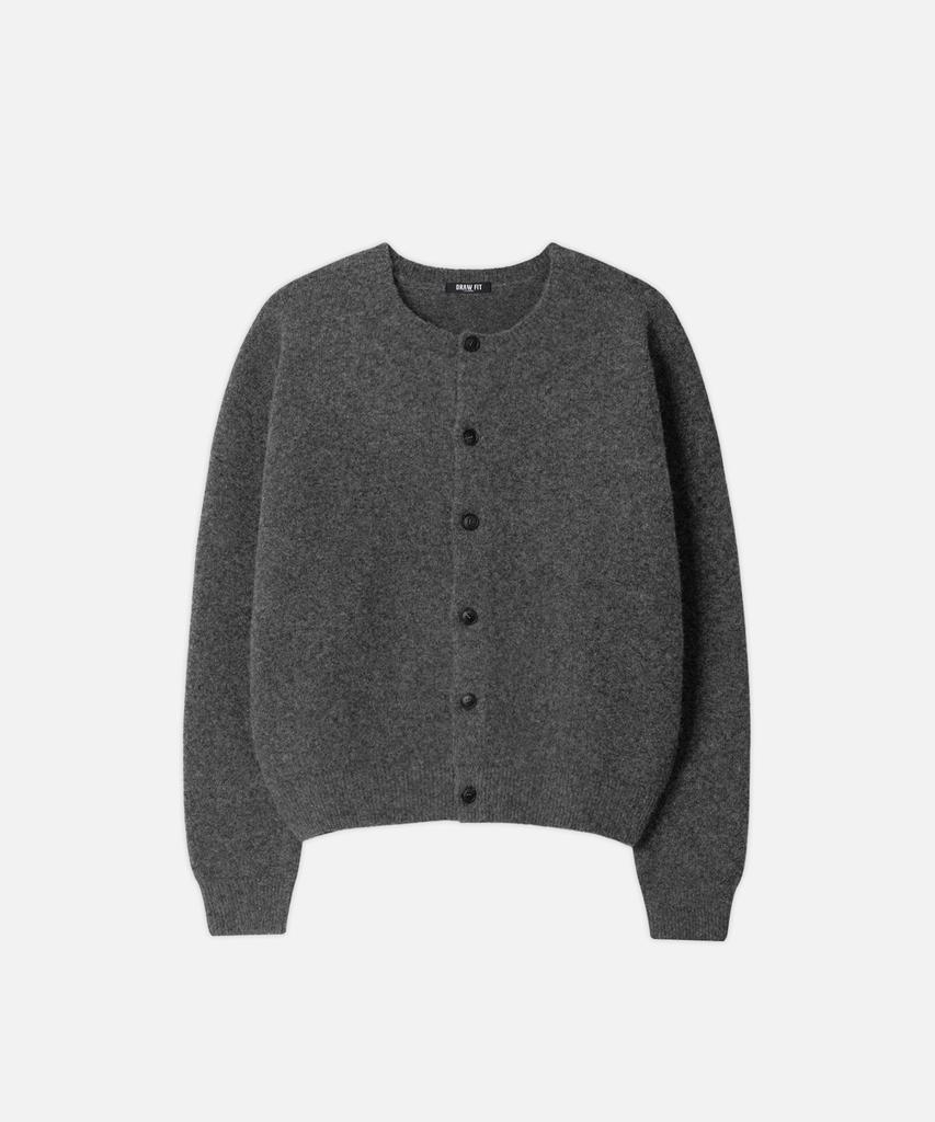 Draw Fit Urbane Wool Crop Knit Cardigan [Melange Grey]