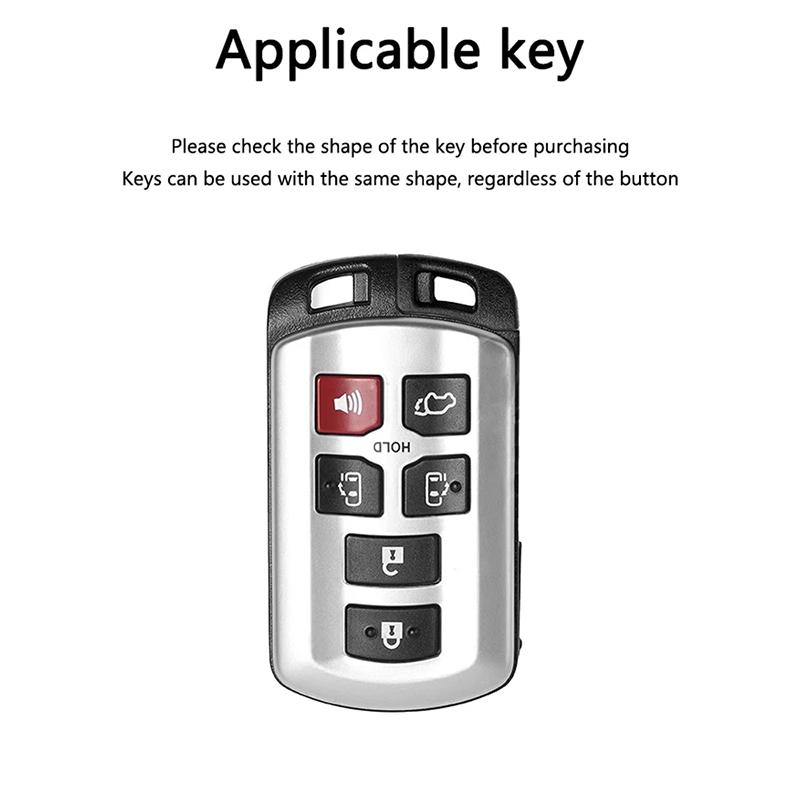 6 Buttons Zinc Alloy Car Key Fob Case Cover Shell for Toyota Sienna Se Tacom 2015 2016 2017 2018 2019 2020 Car Accessories