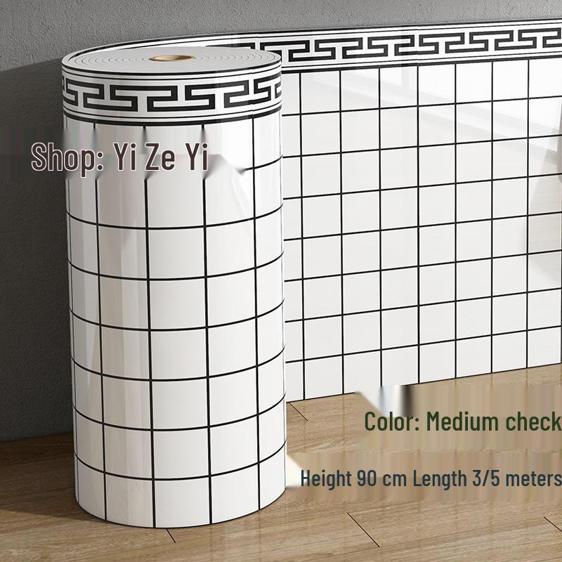 Thick Self-Adhesive Waterproof Skirting Board Wallpaper: Moisture-Proof, Anti-Collision Wall Protection & Decoration