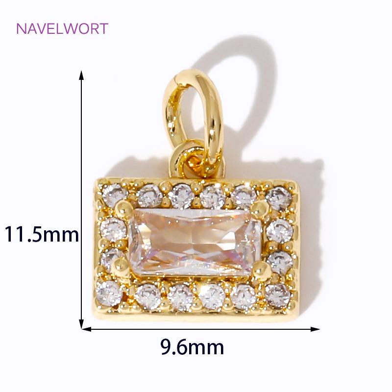 Multi Types 18K Gold Plated Brass Inlaid Zircon Charms Pendant For Jewelry Making Supplies DIY Necklace Making Accessories