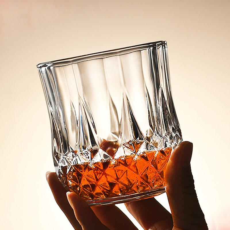 2pcs Diamond Painting Wine Glass Set Juice Whiskey Cocktail Drinking Glasses Household Party Drinkware Transparent Wedding Gifts