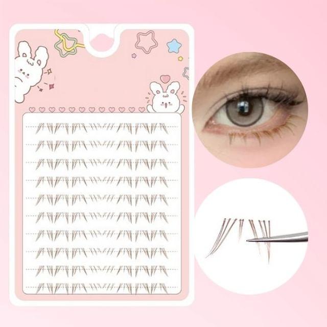 SIDIT - Натуральные пушистые цветные нижние пучки накладных ресниц Caramel - One Size