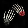 Vintage Skull Hand Rose Hair Clip: Gothic Devil Claw Halloween Accessory